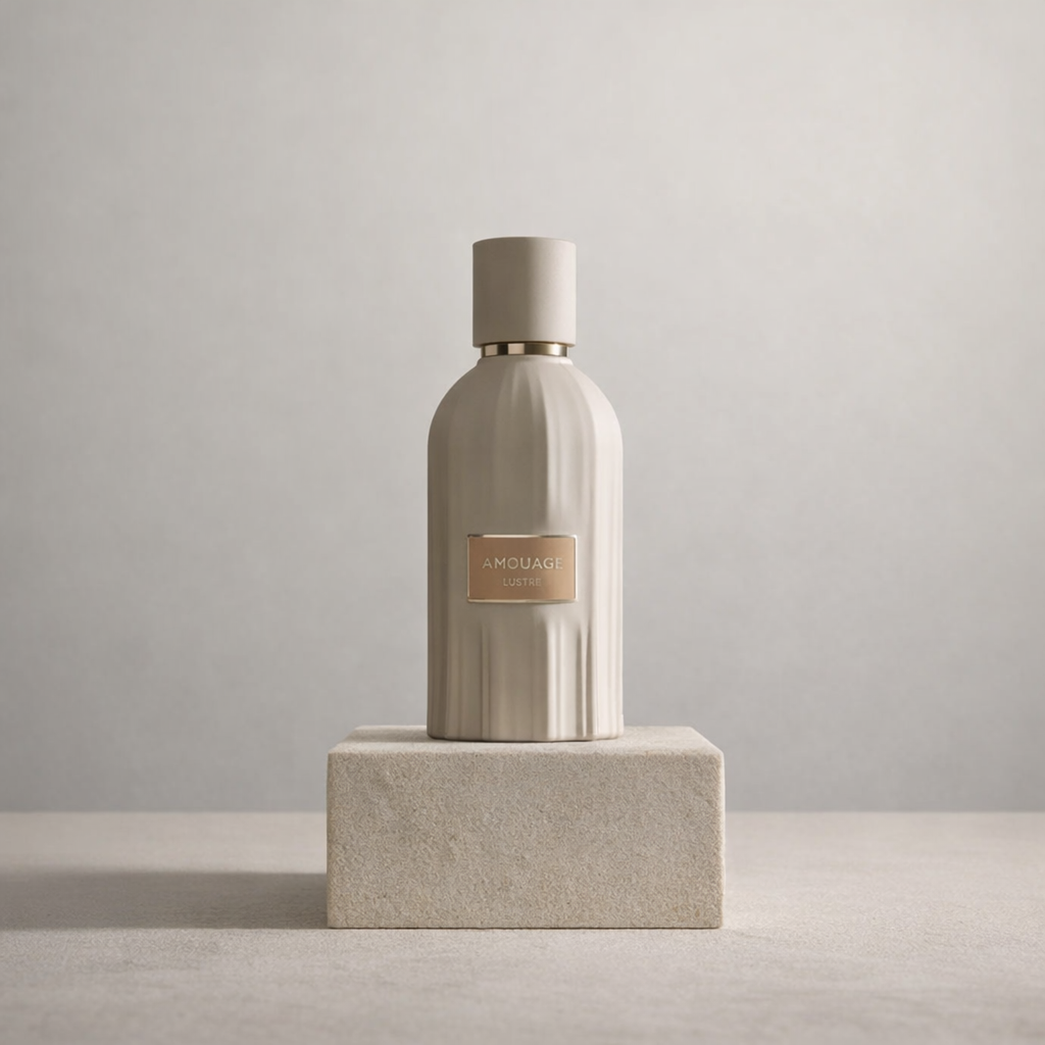 Amouage Lustre Extrait de Parfum upright pedestal gallery showcase