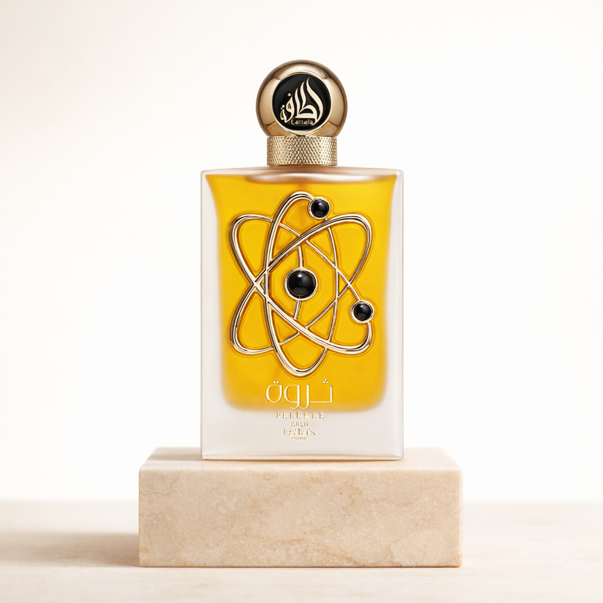 Lattafa Pride Tharwah Gold EDP For Women upright pedestal gallery showcase