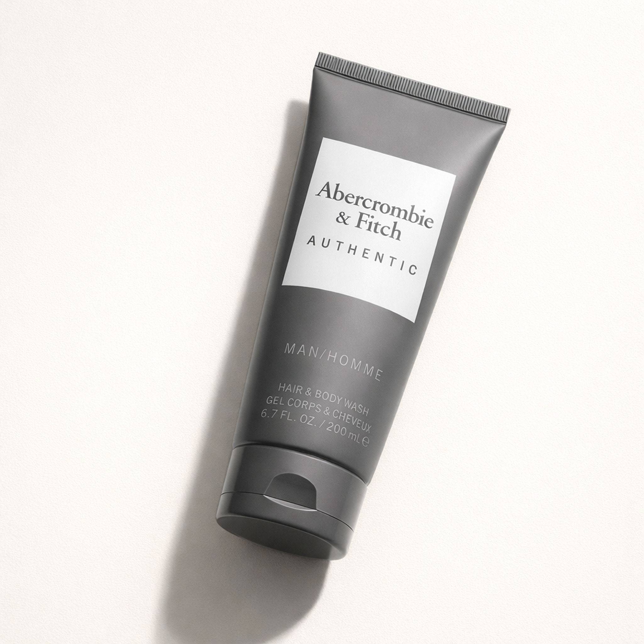 Abercrombie & Fitch Authentic Man Hair & Body Wash angled still-life gallery showcase