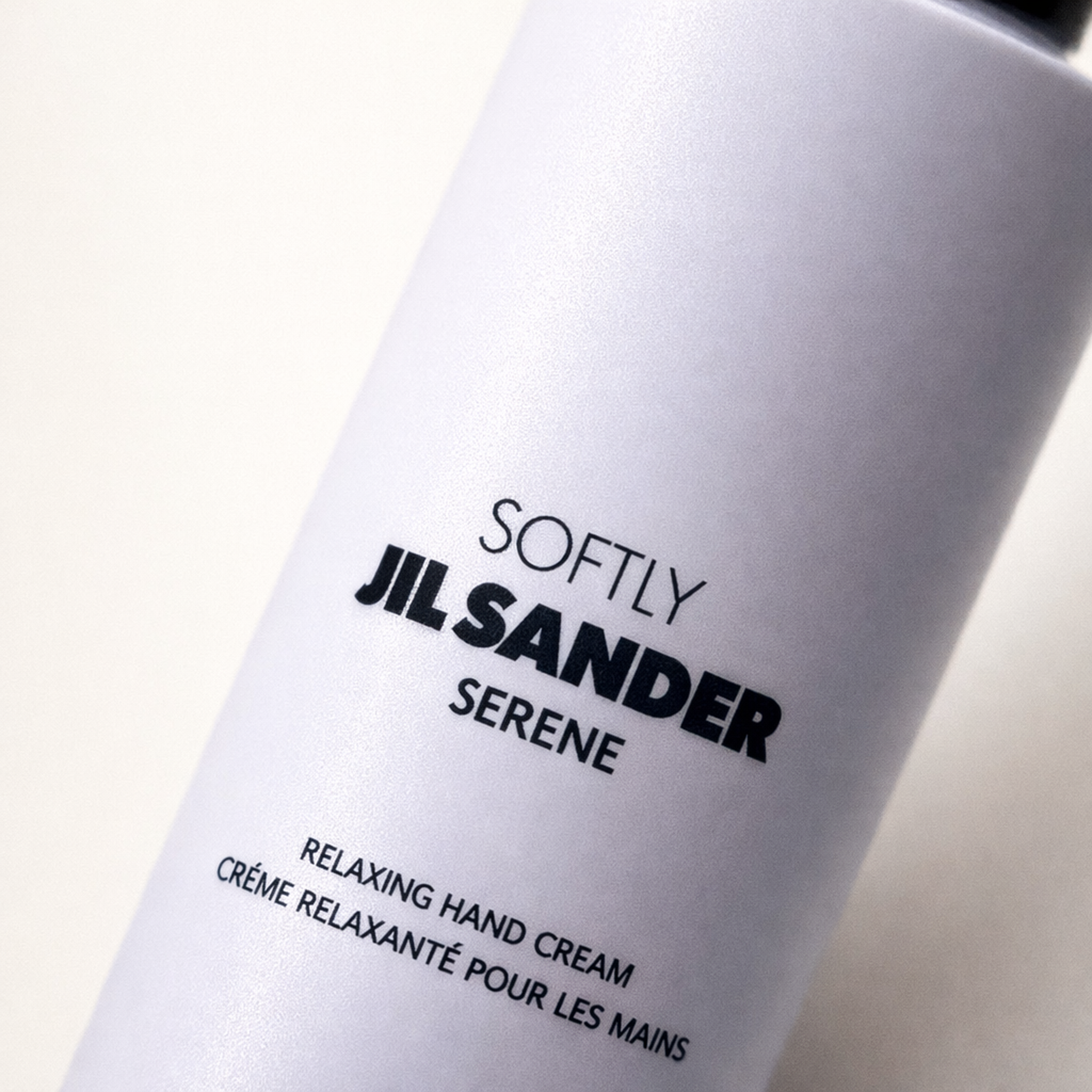 Jil Sander Softly Serene Hand Cream macro label detail gallery showcase