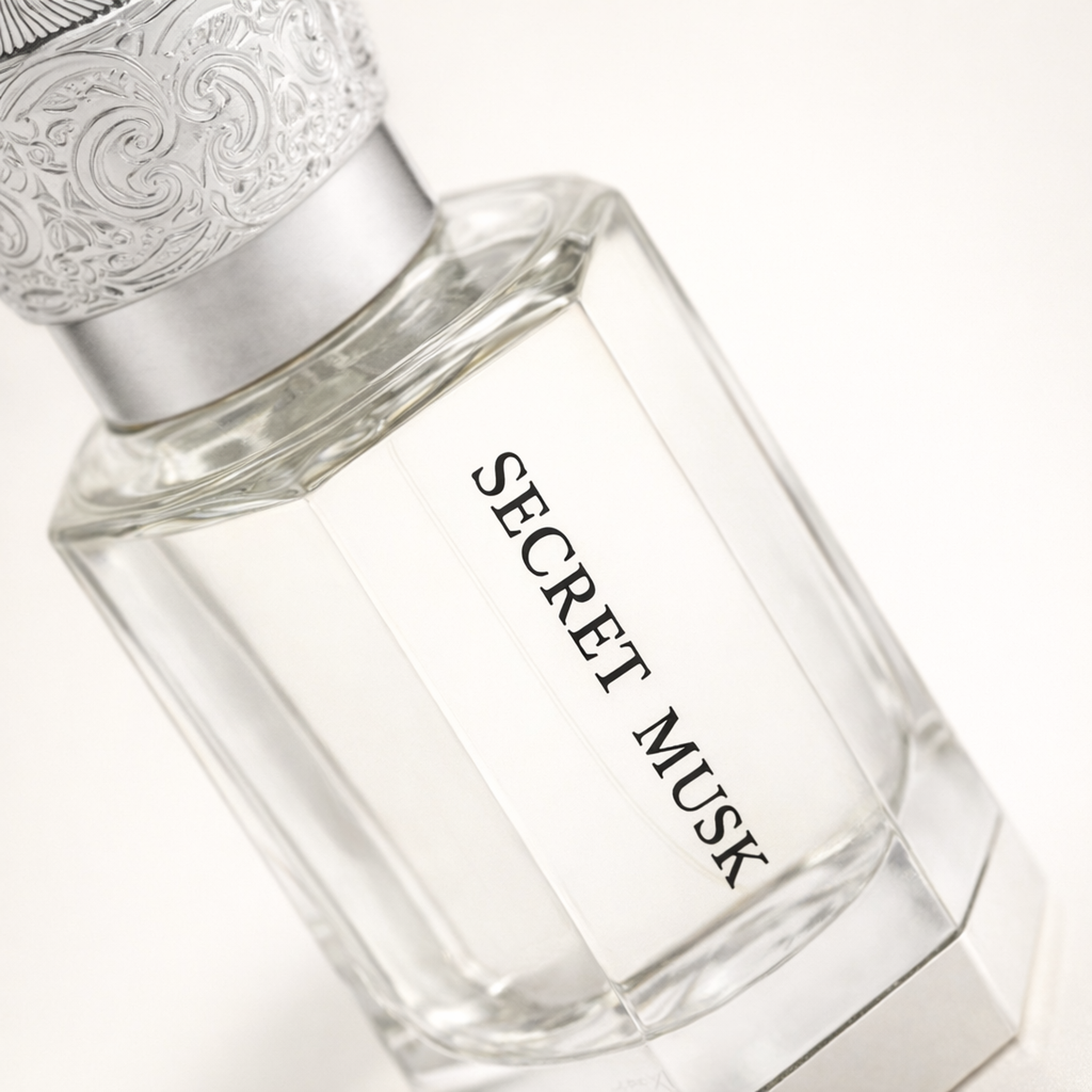 Swiss Arabian Secret Musk CPO macro label detail gallery showcase