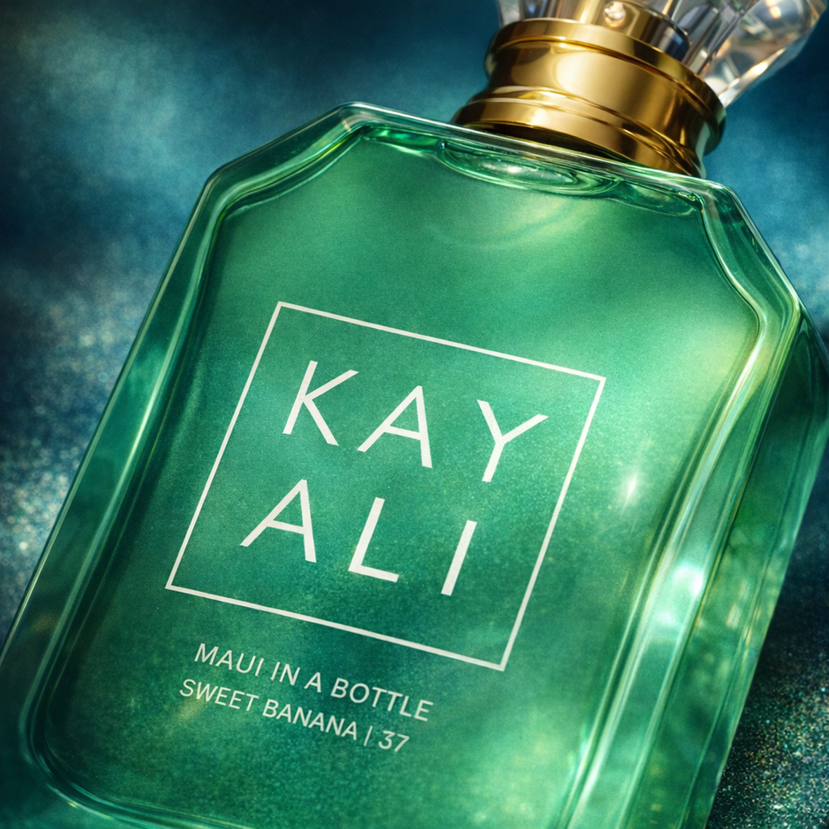 Kayali Maui In a Bottle Sweet Banana 37 EDP macro label detail gallery showcase