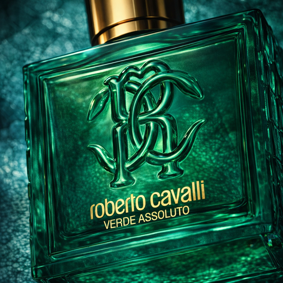 Roberto Cavalli Verde Assoluto EDP For Men macro label detail gallery showcase