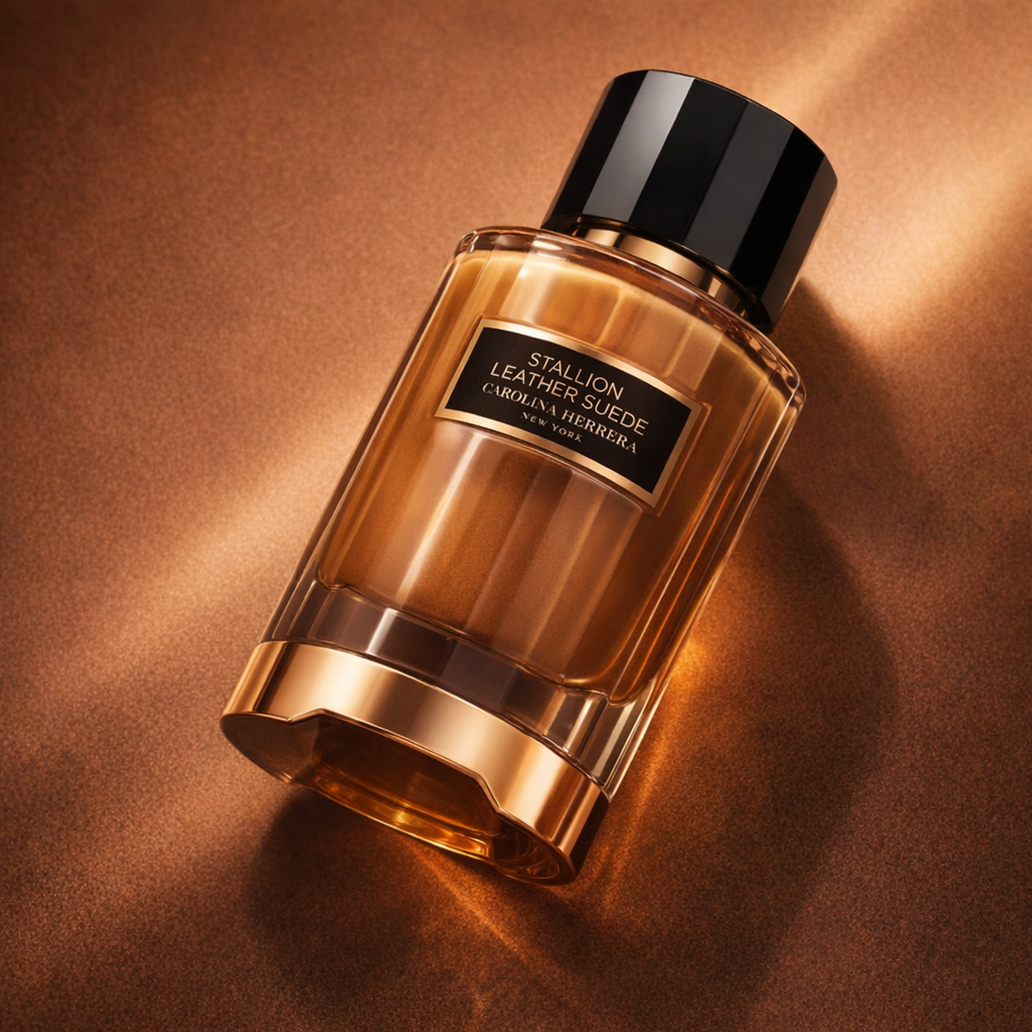 Carolina Herrera Stallion Leather Suede EDP for Men angled still-life gallery showcase