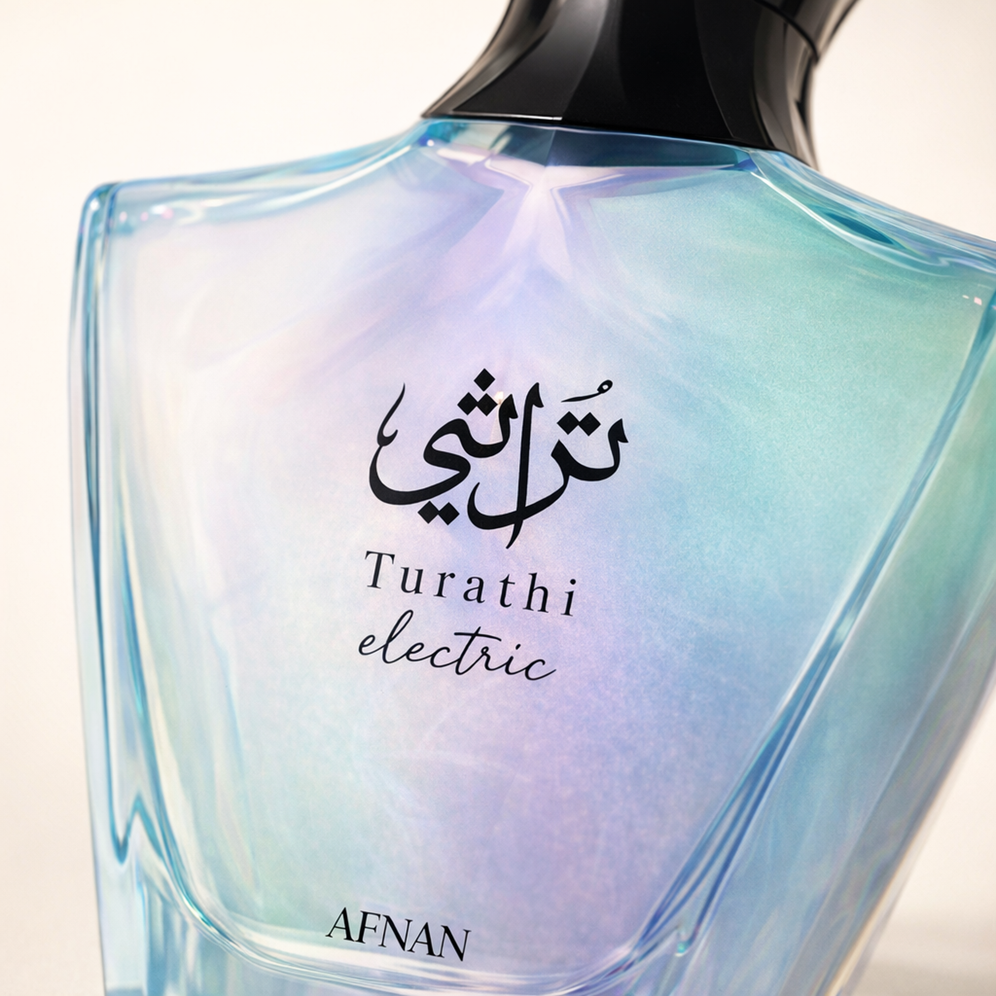 Afnan Turathi Electric EDP macro label detail gallery showcase
