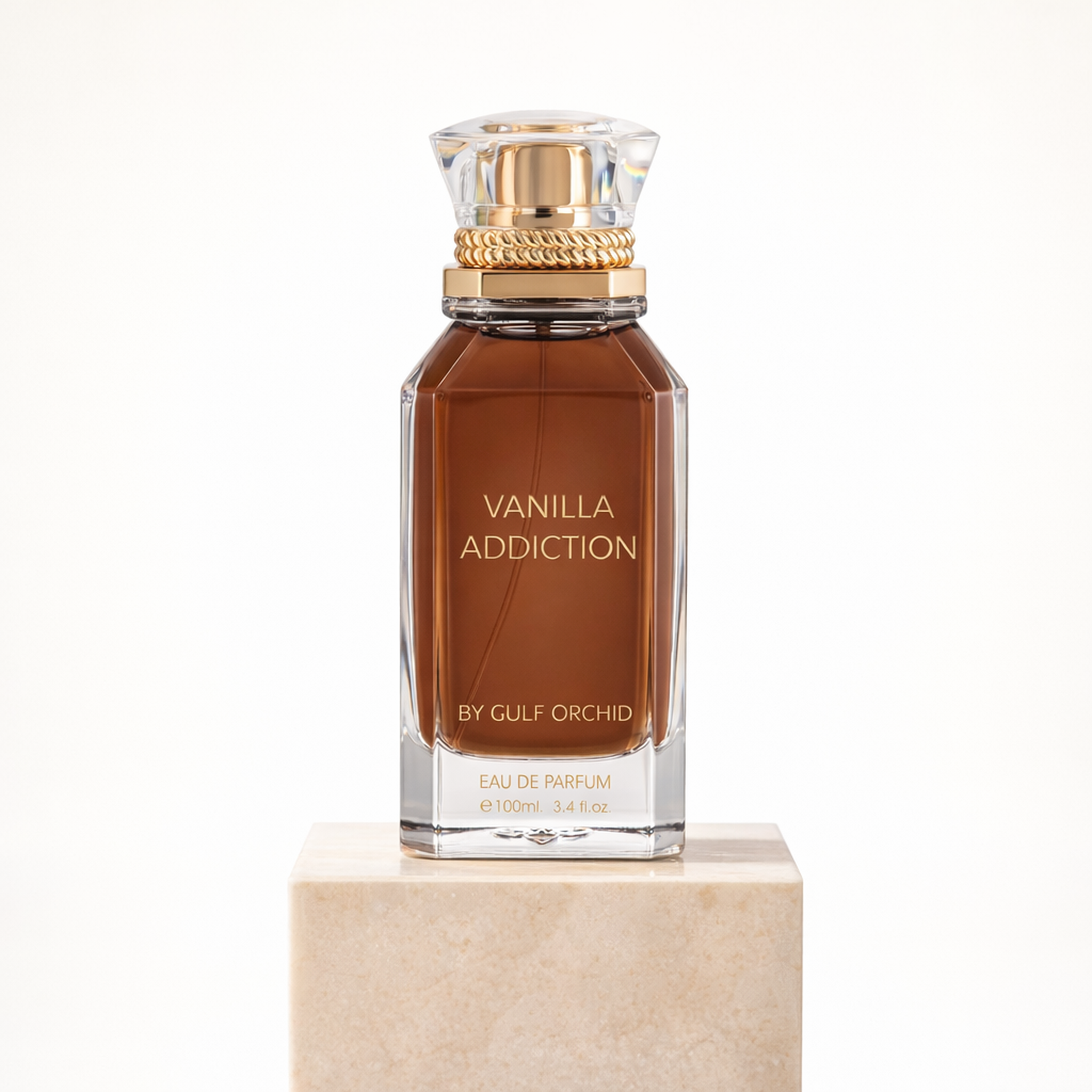 Gulf Orchid Vanilla Addiction EDP upright pedestal gallery showcase