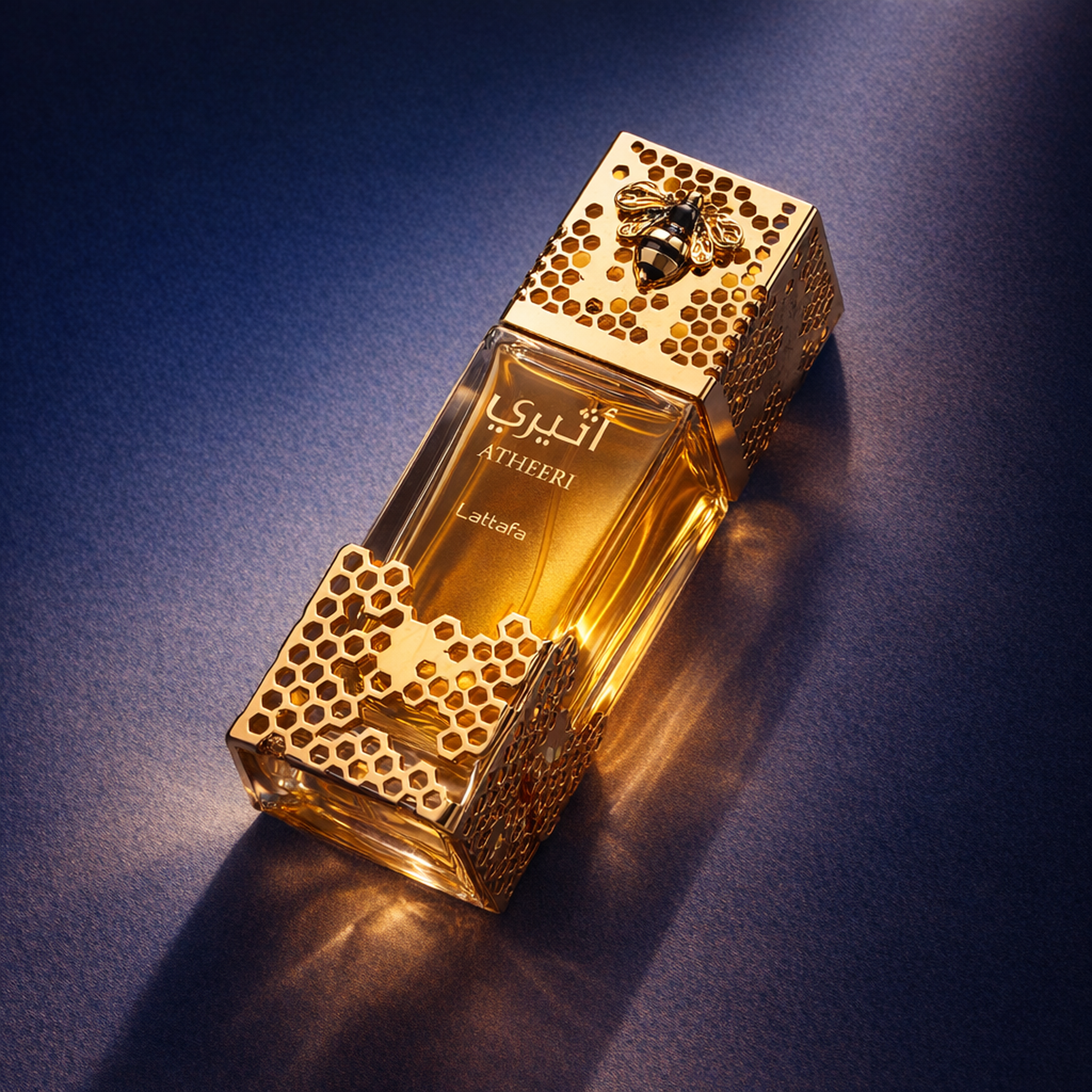 Lattafa Atheeri EDP For Women angled still-life gallery showcase