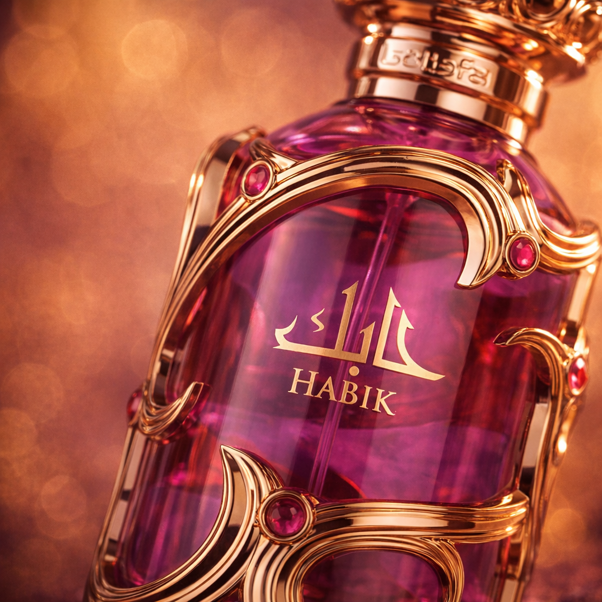 Lattafa Habik EDP For Women macro label detail gallery showcase
