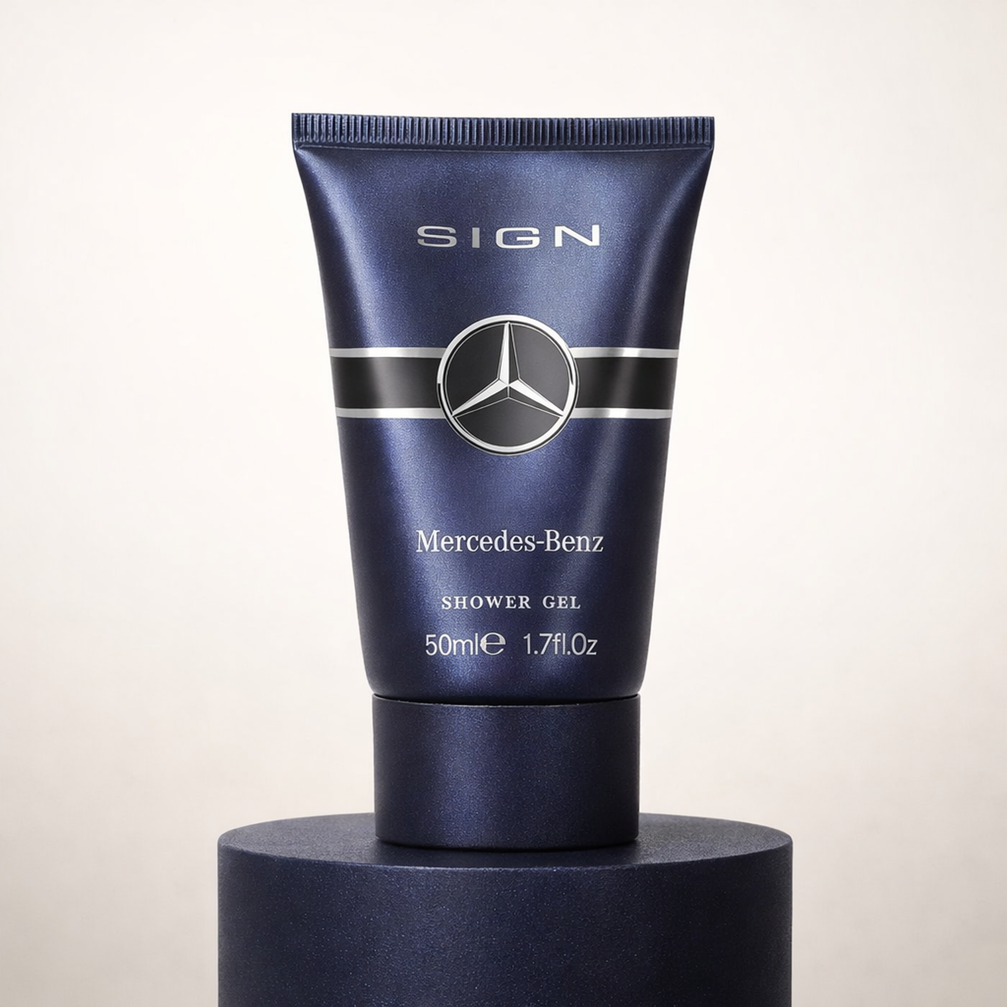 Mercedes Benz Sign Shower Gel upright pedestal gallery showcase