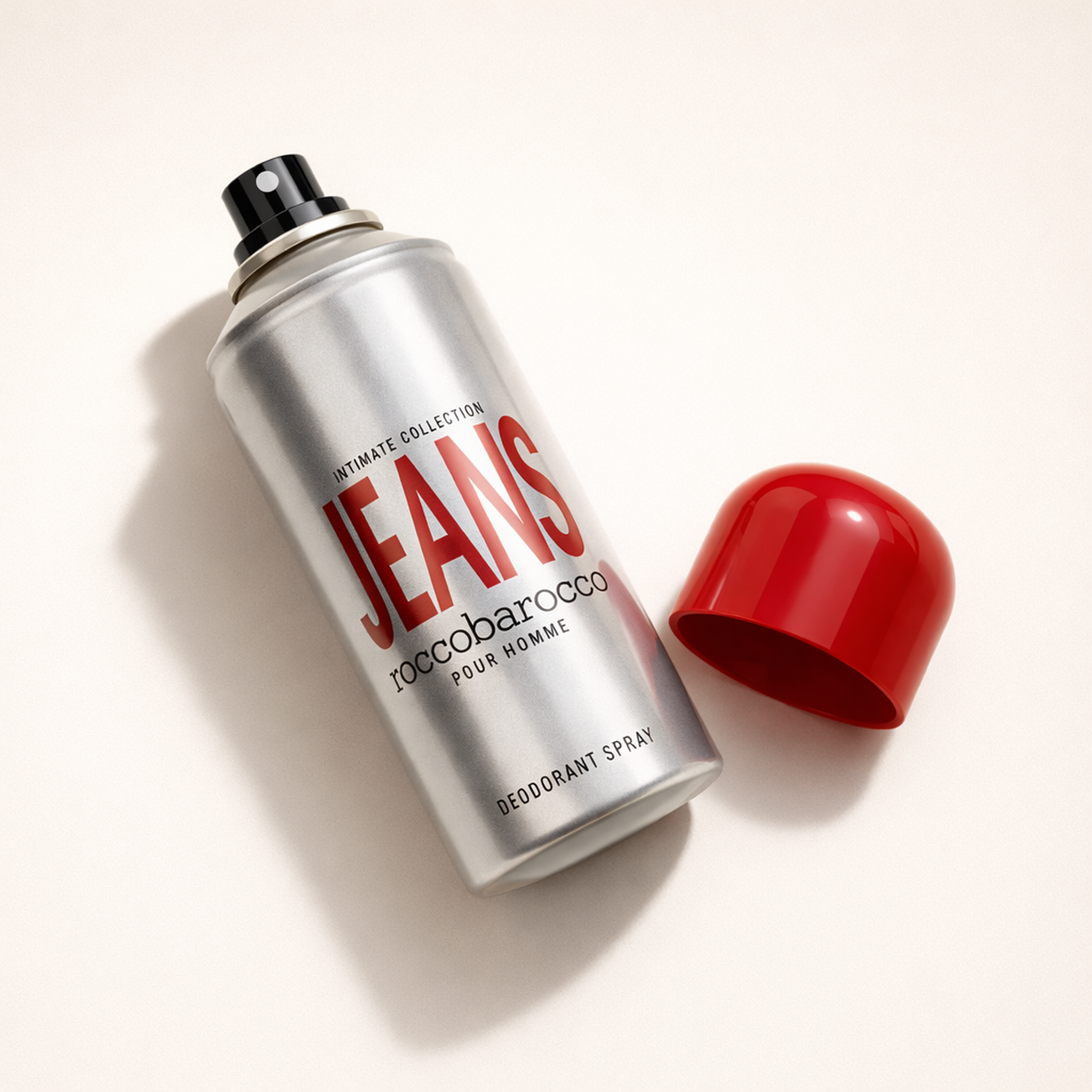 Roccobarocco Jeans Pour Homme Deodorant Spray angled still-life gallery showcase