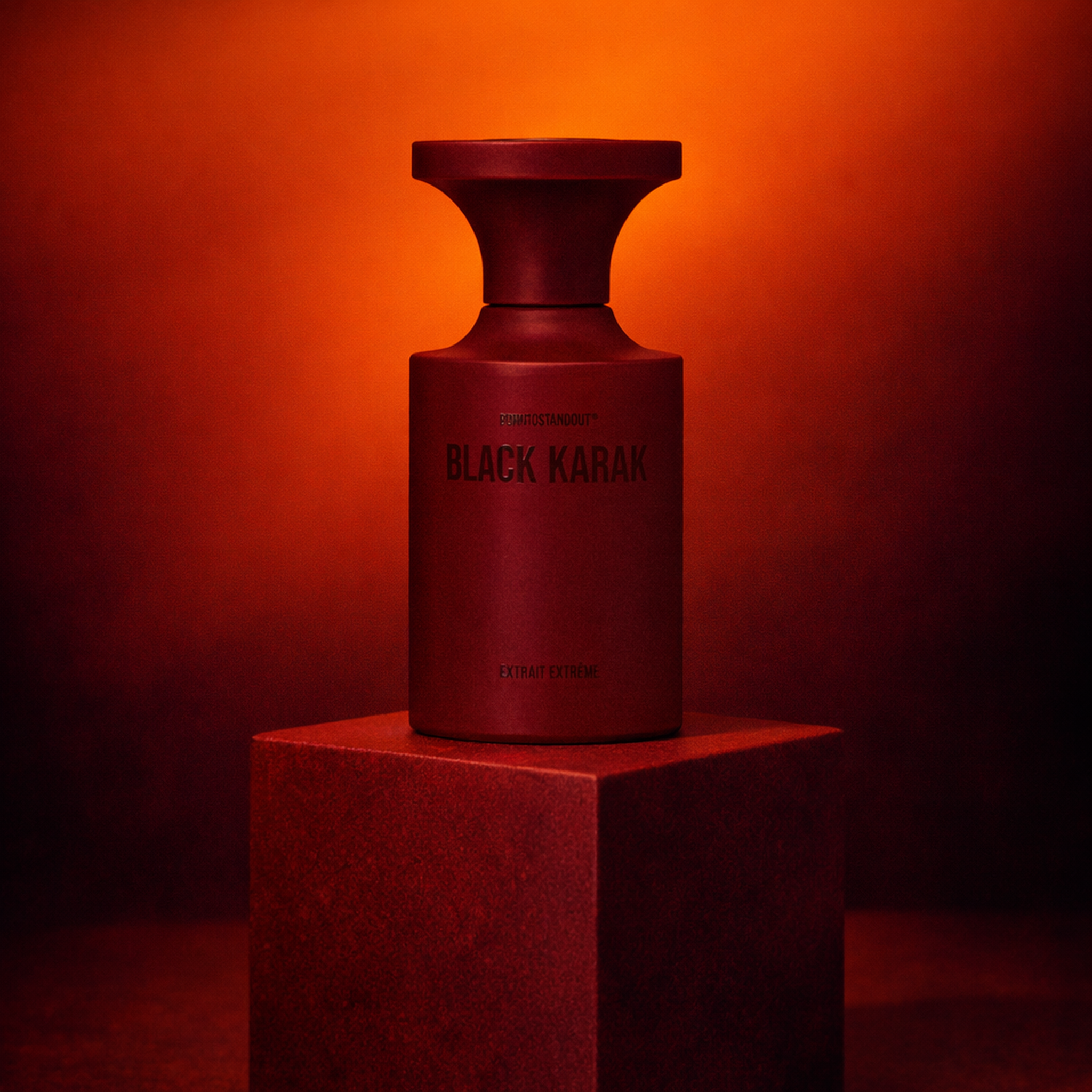 BORNTOSTANDOUT Black Karak Extrait Extreme upright pedestal gallery showcase