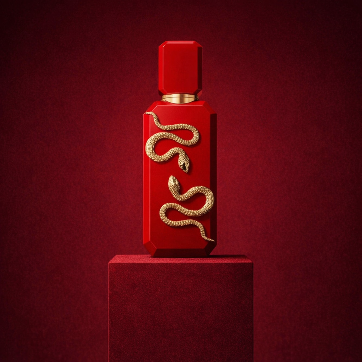 French Avenue Veneno Scarlet Extrait de Parfum generated pedestal image