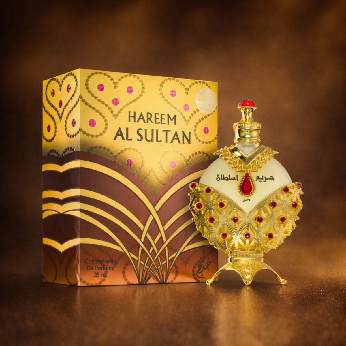 Khadlaj Hareem Al Sultan Gold Concentrated Perfume Oil packaging image