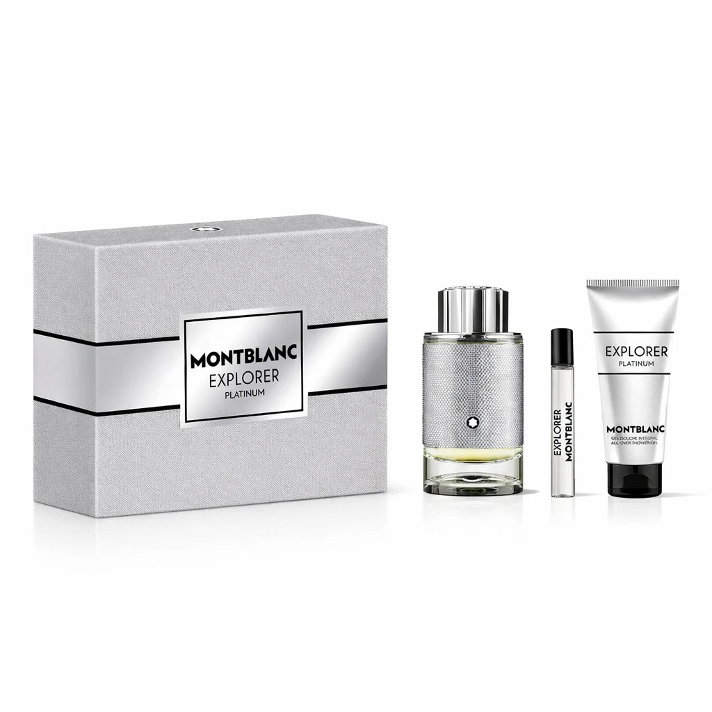 Mont Blanc Explorer Platinum EDP For Men Shower Gel Gift Set OpenAI studio hero